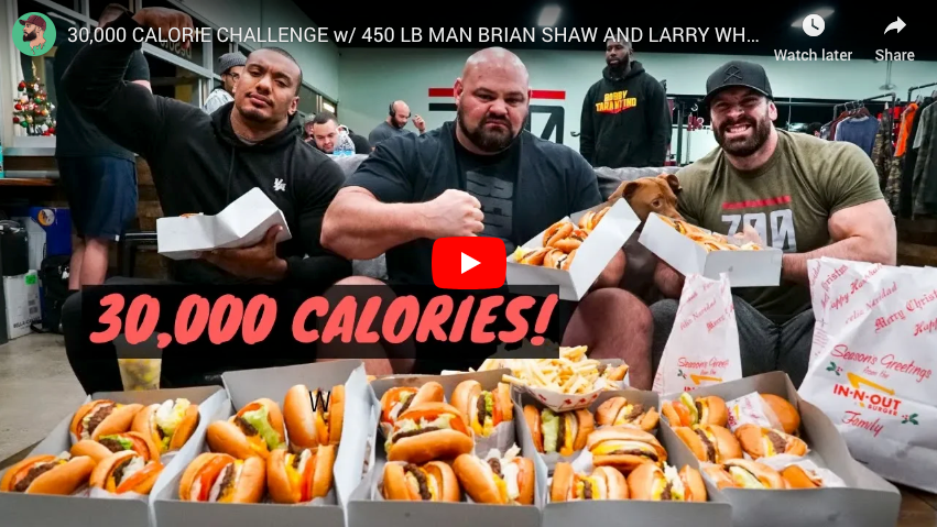 30,000 Calorie Challenge w/ 450 LB man Brian Shaw & Larry Wheels!